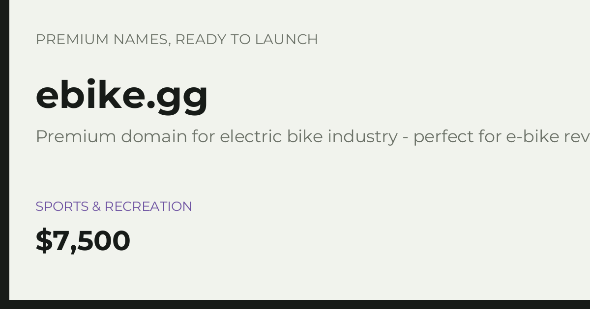 Brand preview for ebike.gg