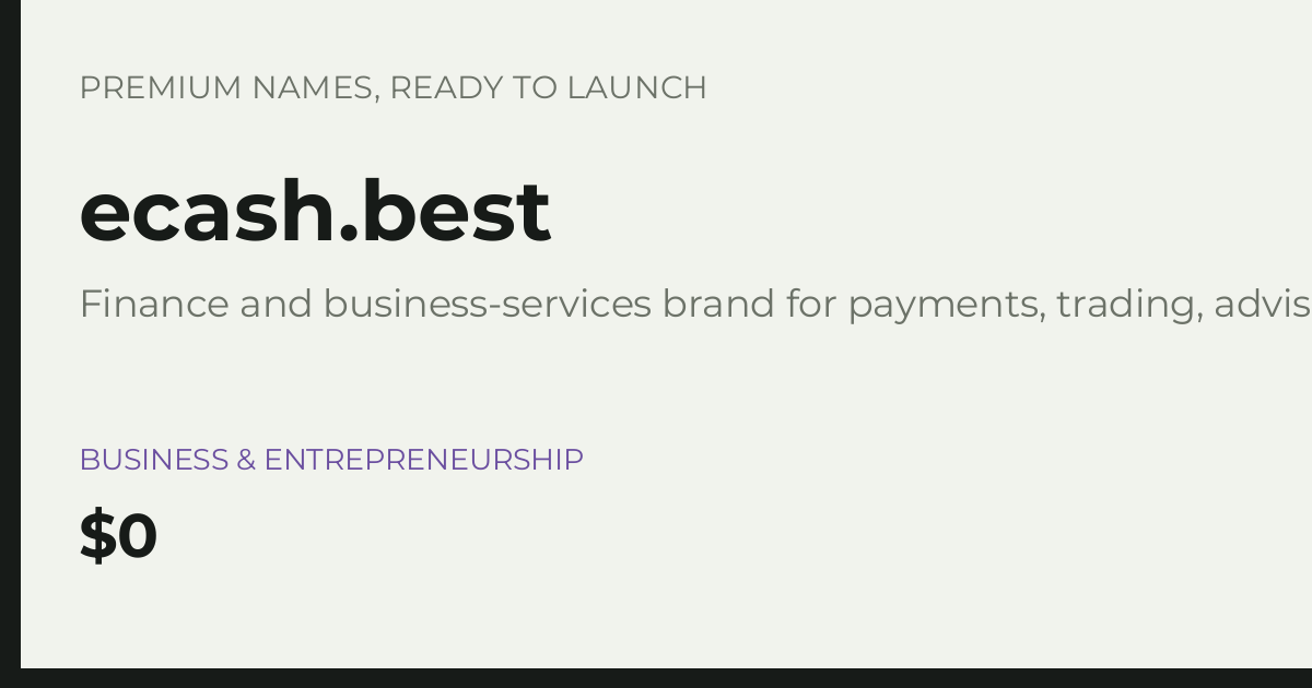 Brand preview for ecash.best