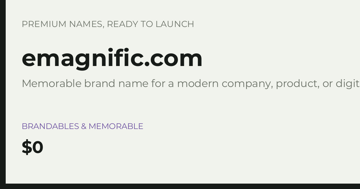Brand preview for emagnific.com