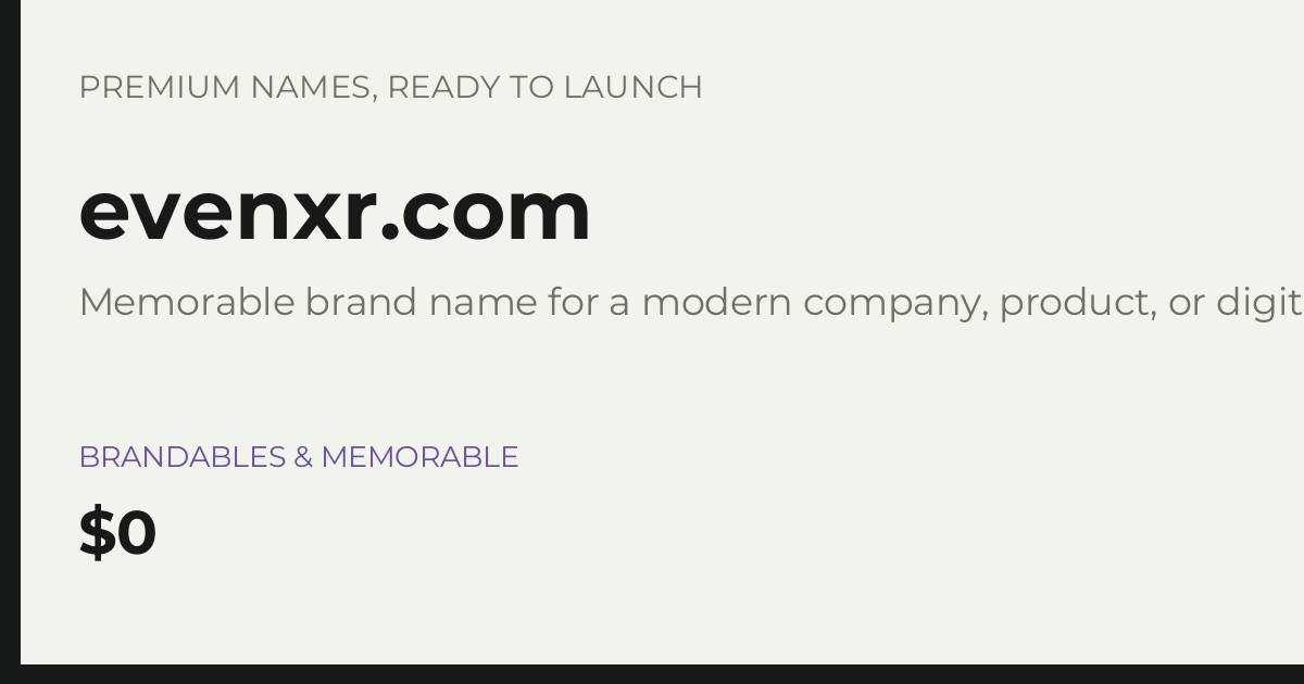 Brand preview for evenxr.com