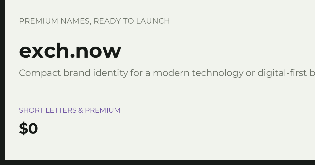 Brand preview for exch.now