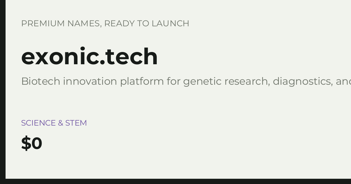 Brand preview for exonic.tech