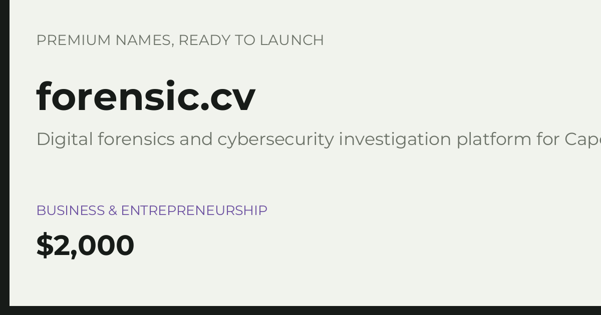 Brand preview for forensic.cv