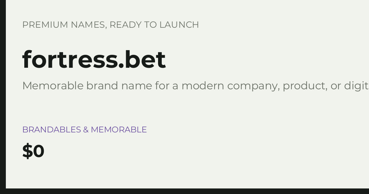 Brand preview for fortress.bet