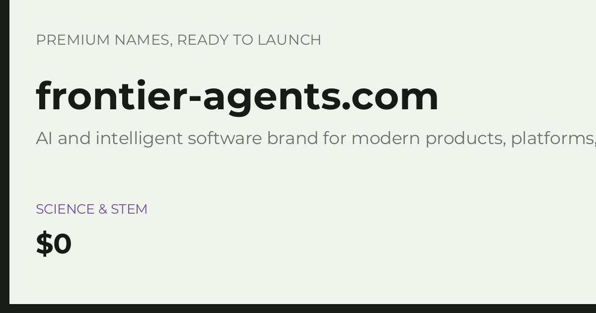 Brand preview for frontier-agents.com