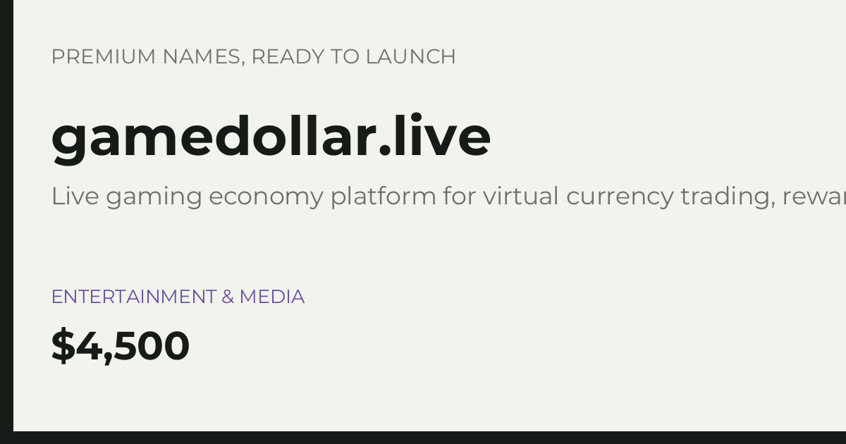 Brand preview for gamedollar.live