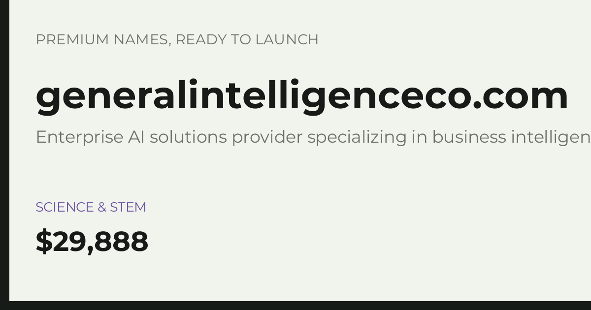 Brand preview for generalintelligenceco.com