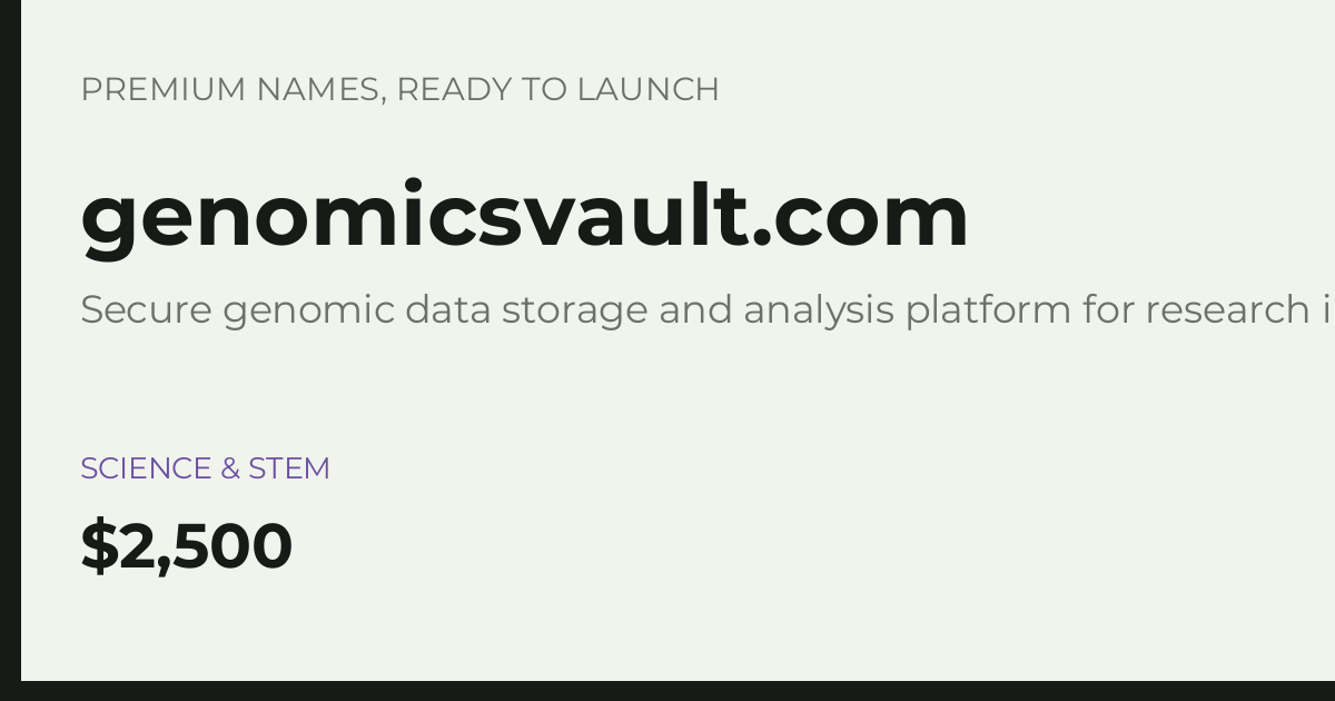 Brand preview for genomicsvault.com