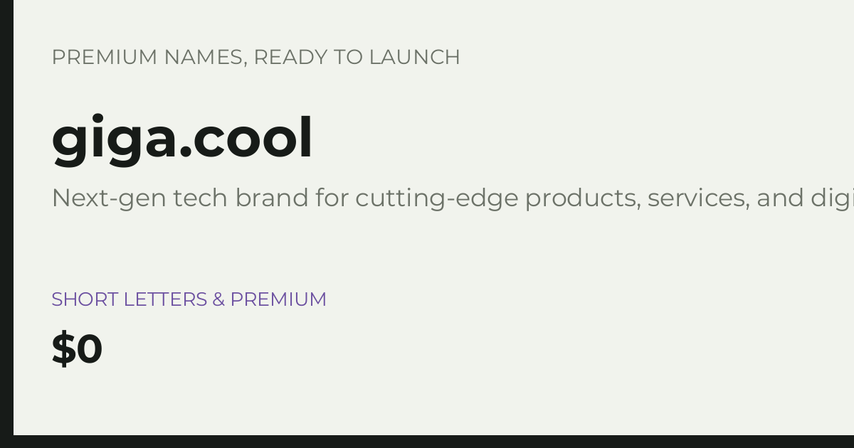 Brand preview for giga.cool