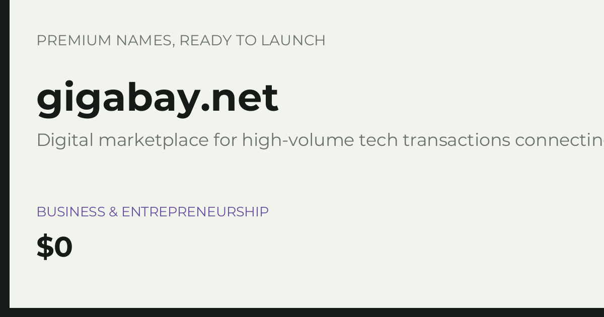 Brand preview for gigabay.net