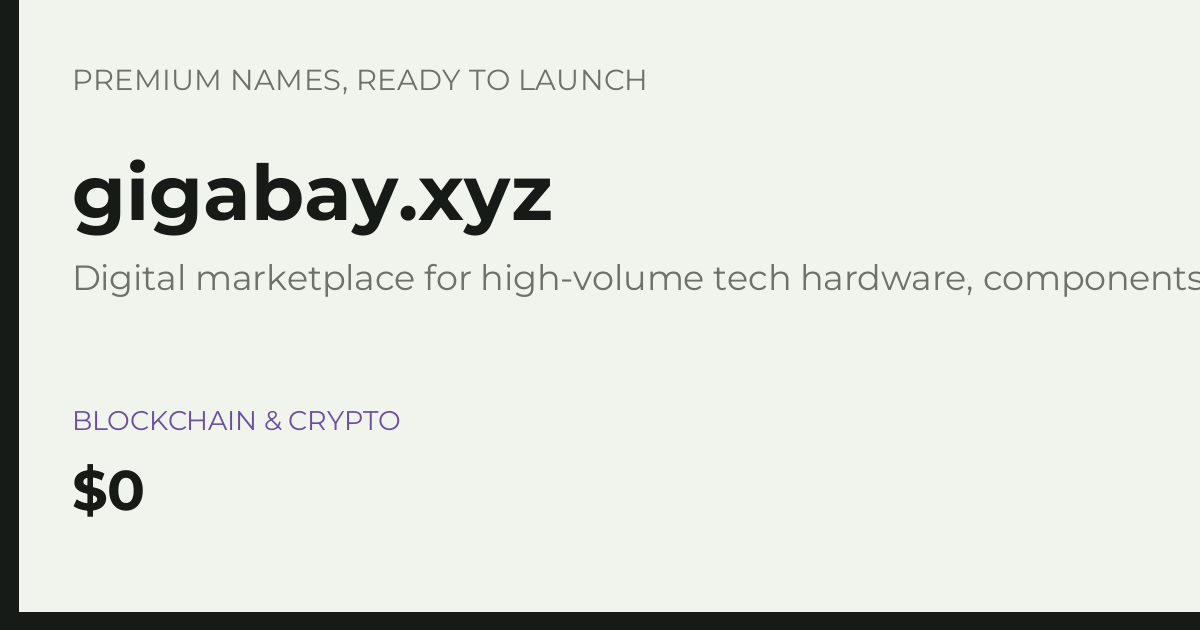 Brand preview for gigabay.xyz