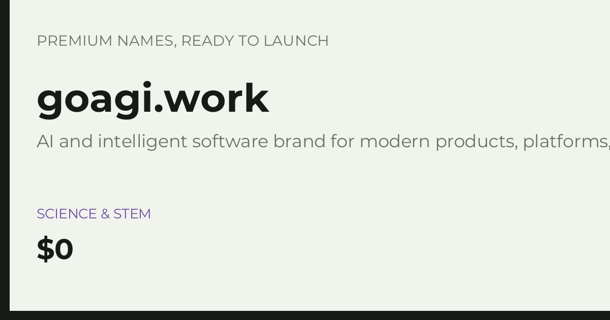 Brand preview for goagi.work