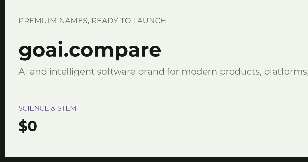 Brand preview for goai.compare