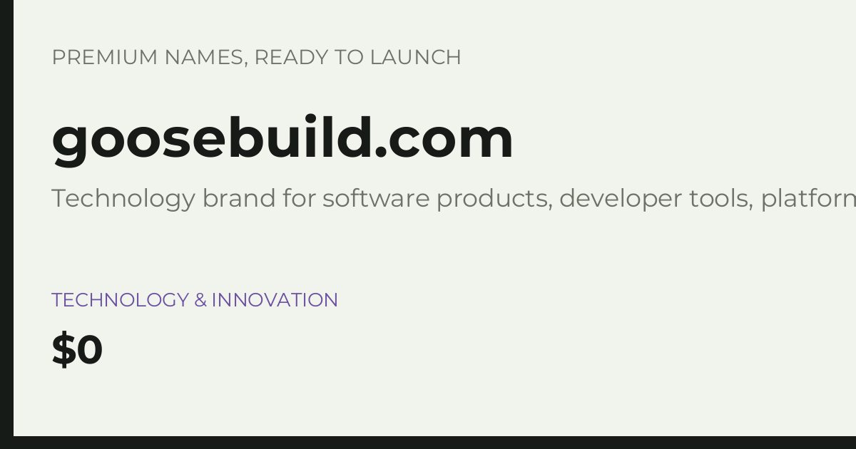 Brand preview for goosebuild.com