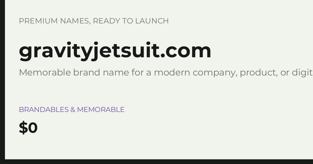 Brand preview for gravityjetsuit.com