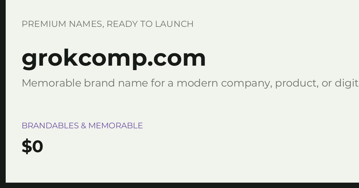 Brand preview for grokcomp.com