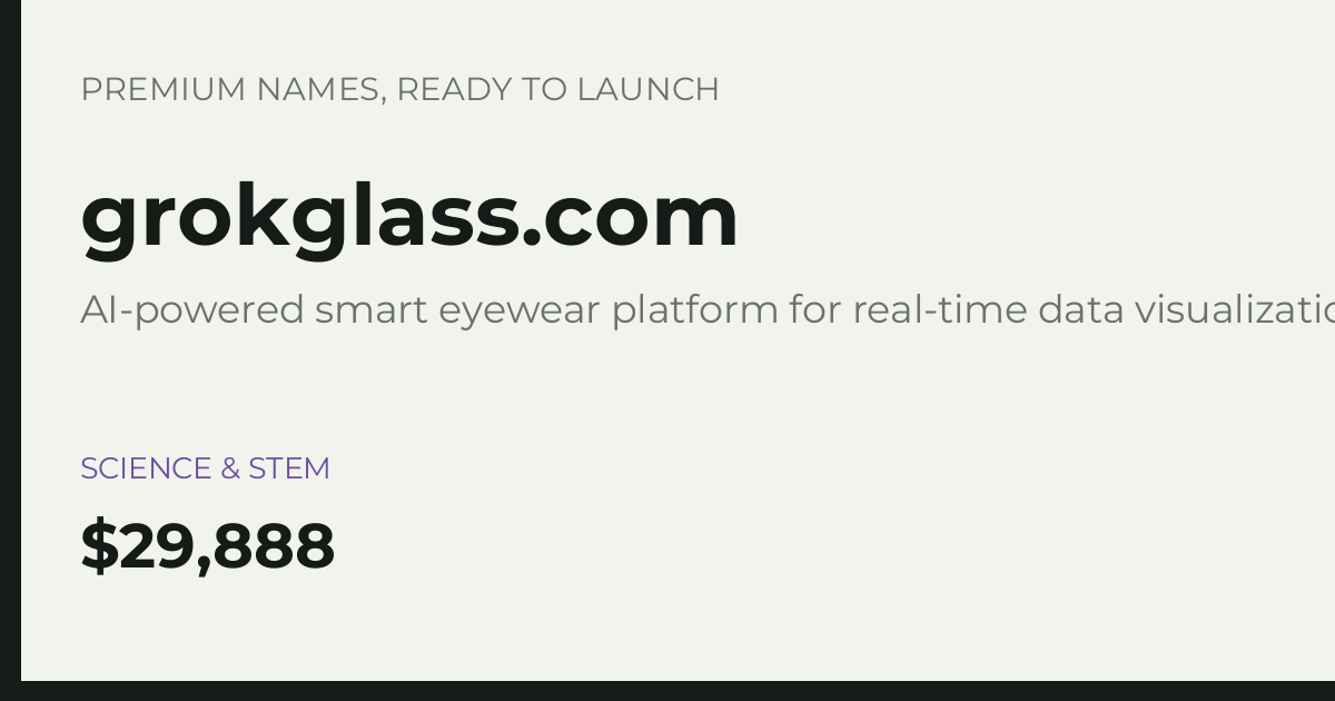 Brand preview for grokglass.com
