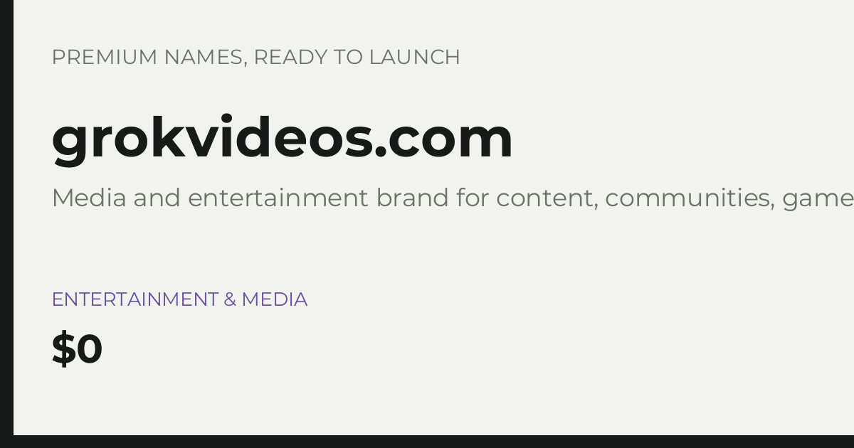 Brand preview for grokvideos.com