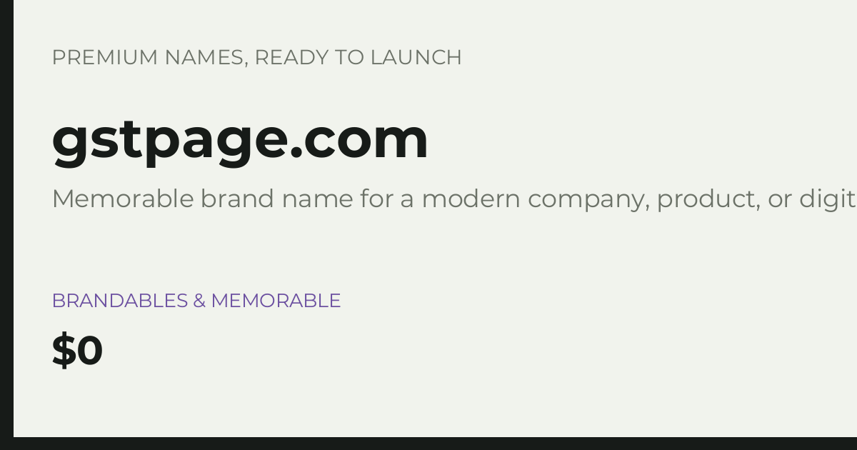 Brand preview for gstpage.com