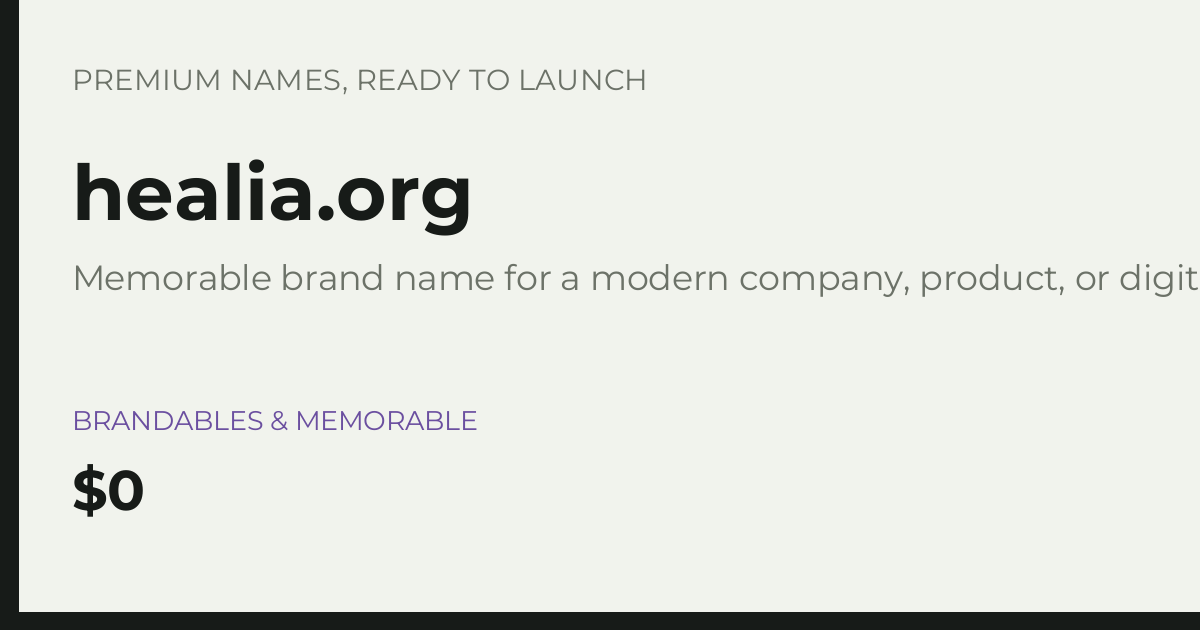 Brand preview for healia.org