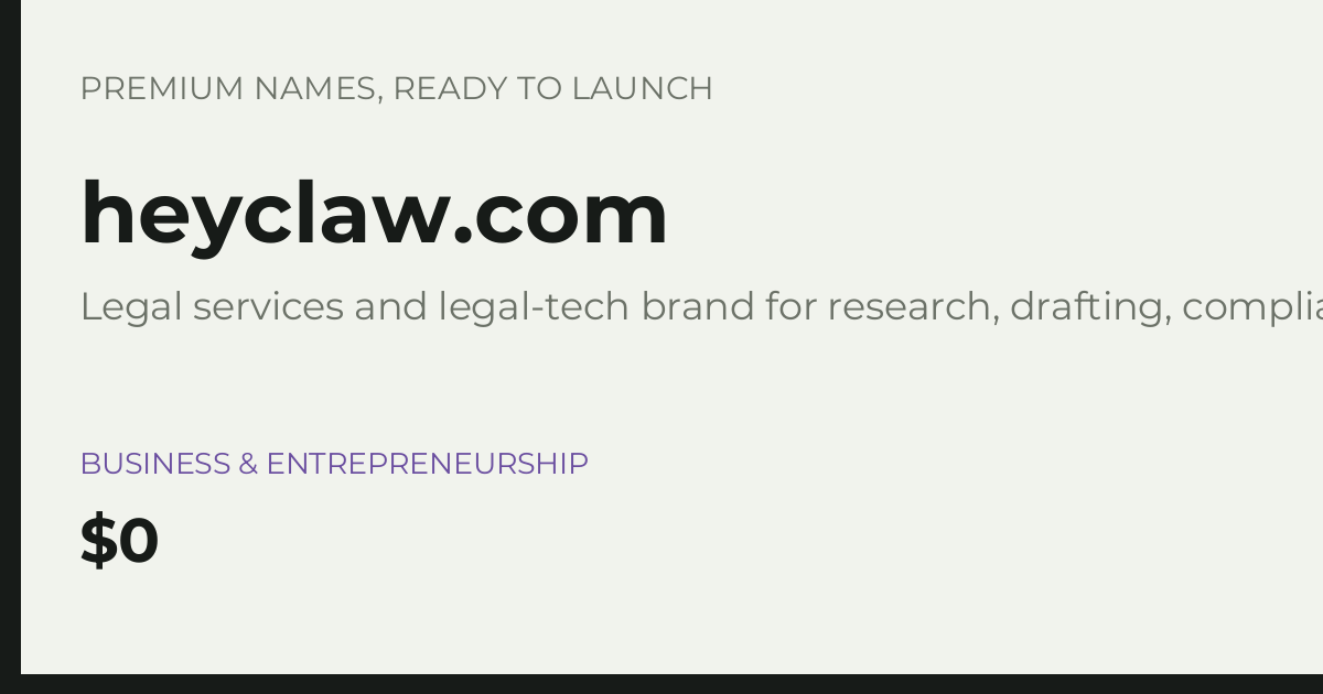 Brand preview for heyclaw.com
