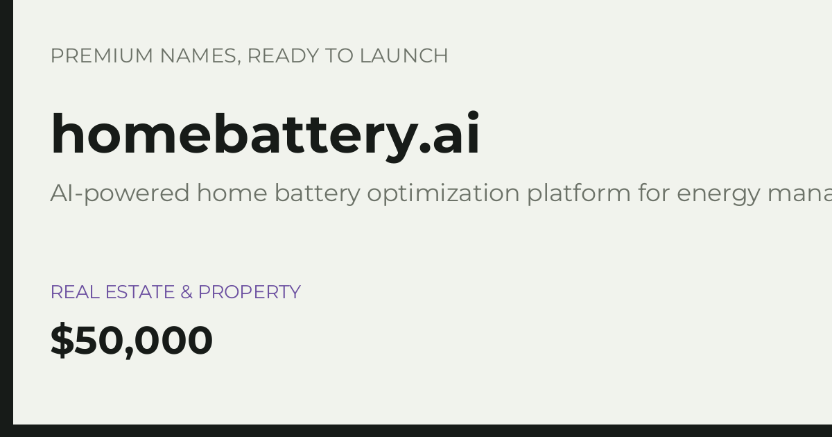 Brand preview for homebattery.ai