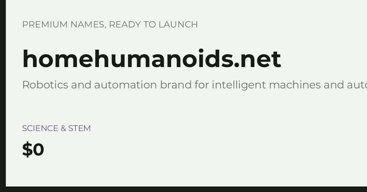 Brand preview for homehumanoids.net