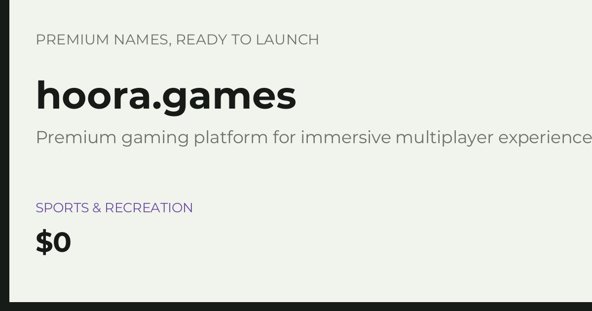 Brand preview for hoora.games