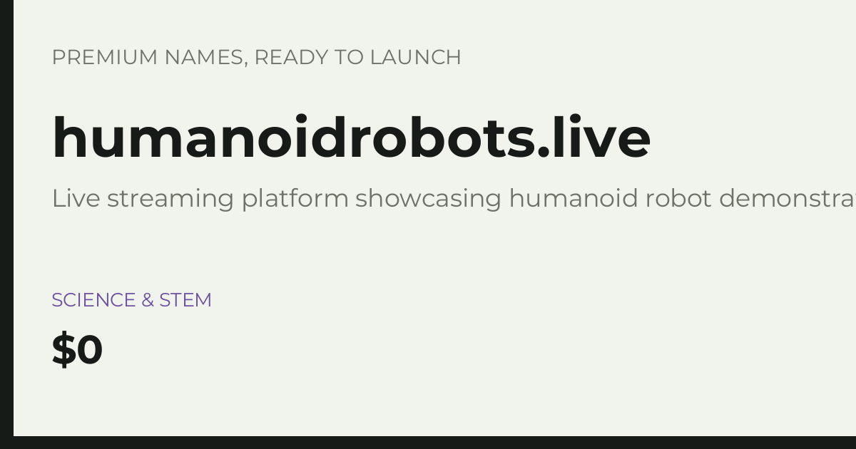 Brand preview for humanoidrobots.live
