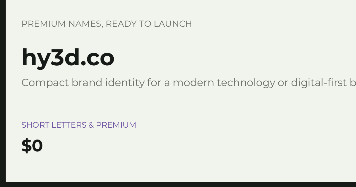 Brand preview for hy3d.co
