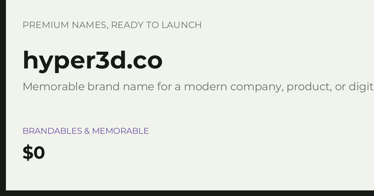 Brand preview for hyper3d.co