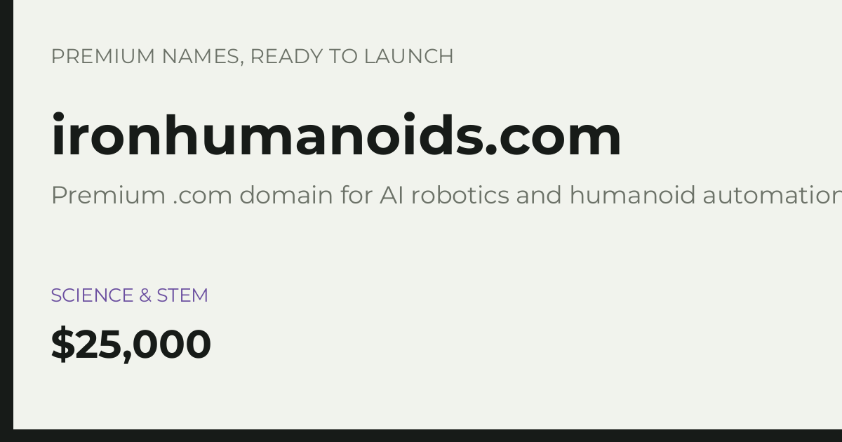 Brand preview for ironhumanoids.com