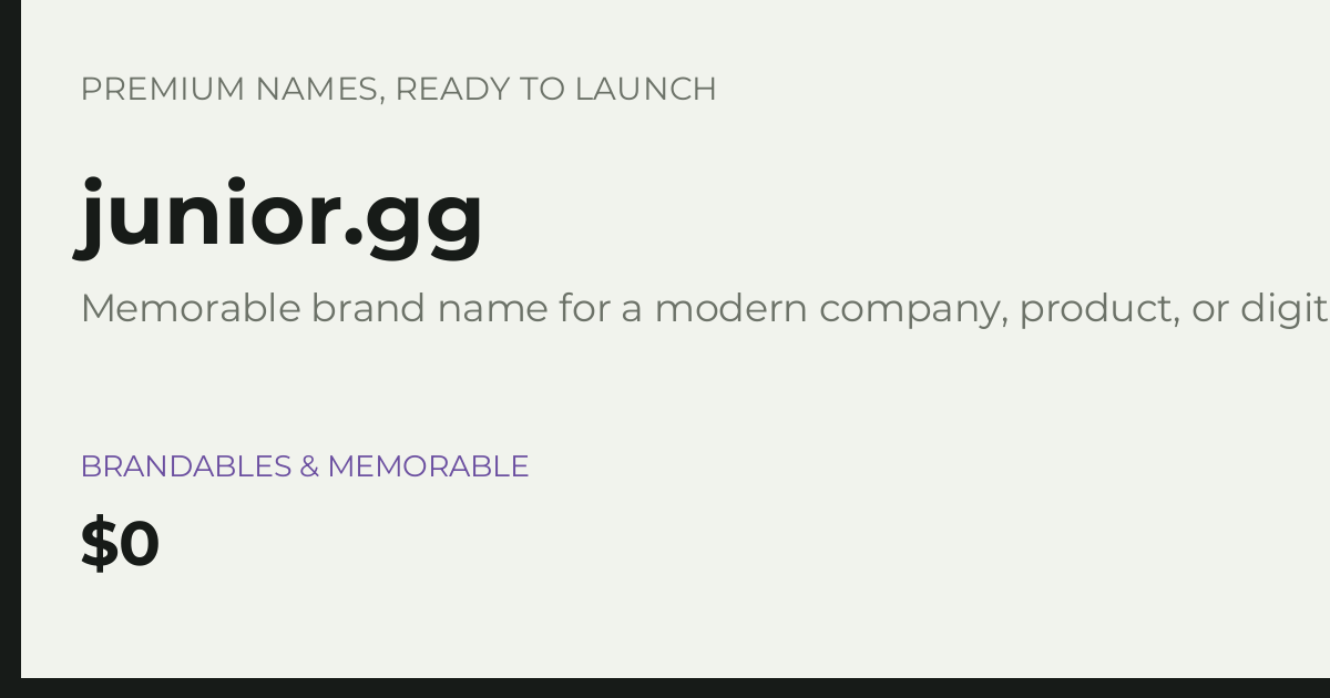 Brand preview for junior.gg