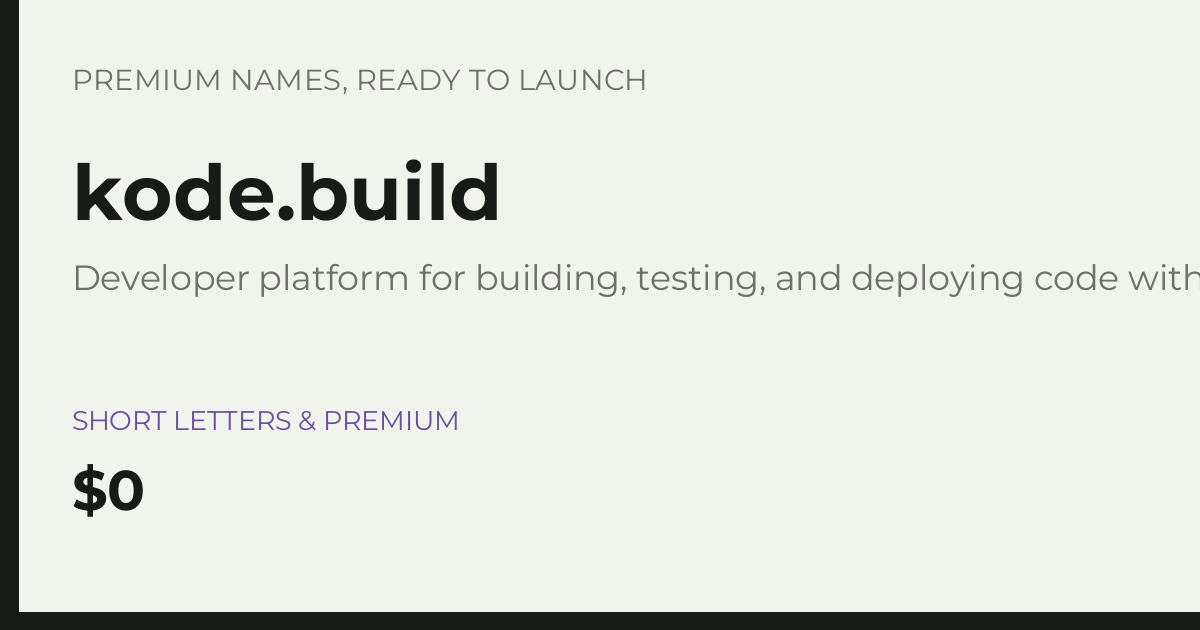 Brand preview for kode.build