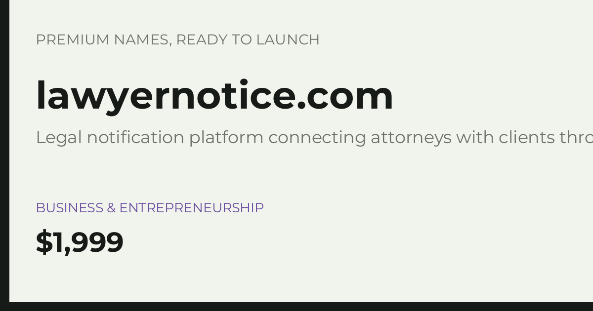 Brand preview for lawyernotice.com