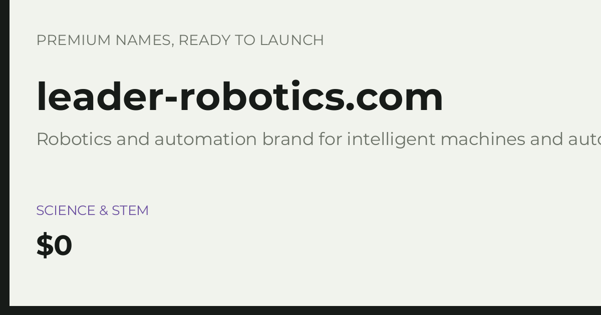 Brand preview for leader-robotics.com
