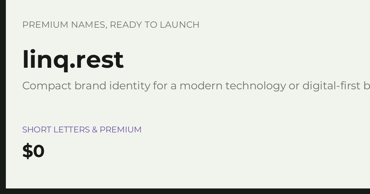 Brand preview for linq.rest