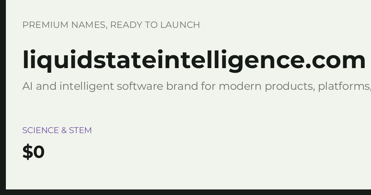 Brand preview for liquidstateintelligence.com