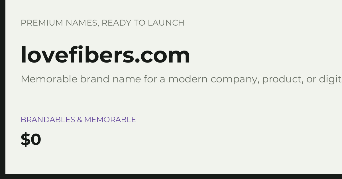 Brand preview for lovefibers.com