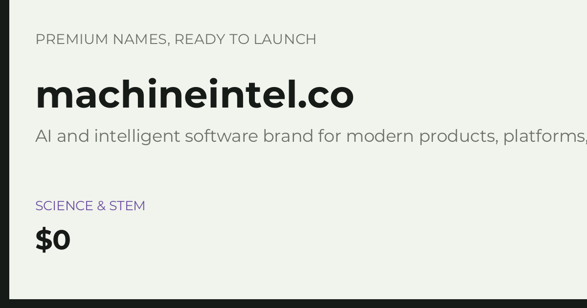 Brand preview for machineintel.co