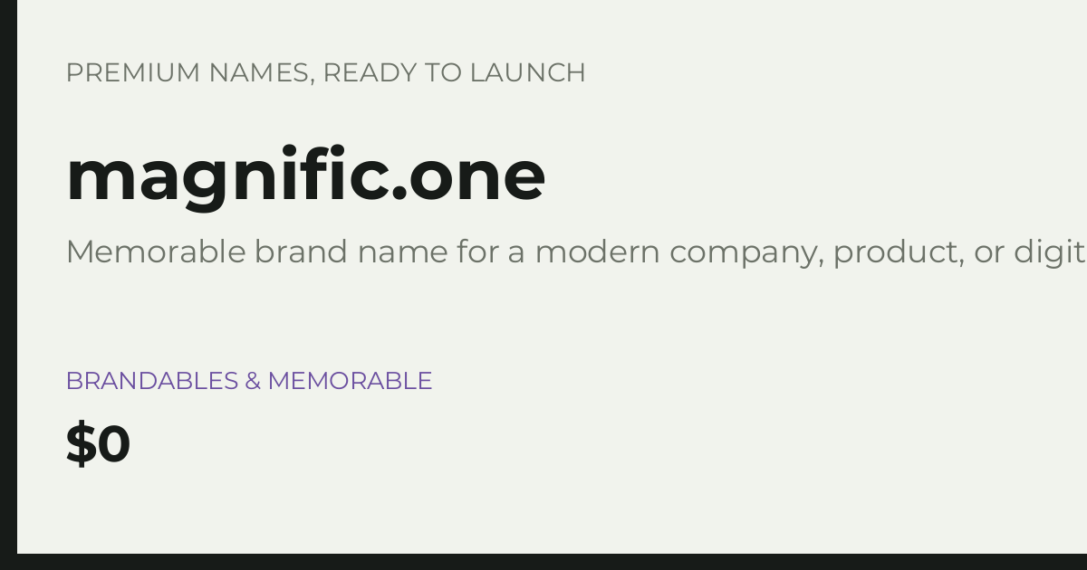 Brand preview for magnific.one