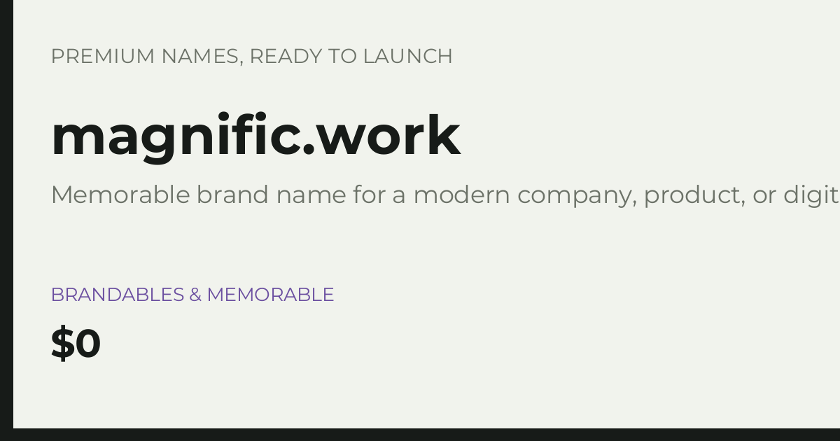 Brand preview for magnific.work