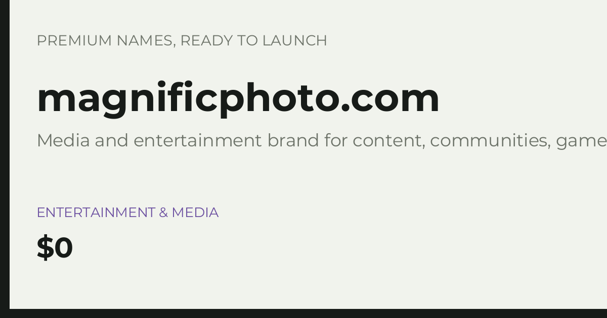 Brand preview for magnificphoto.com