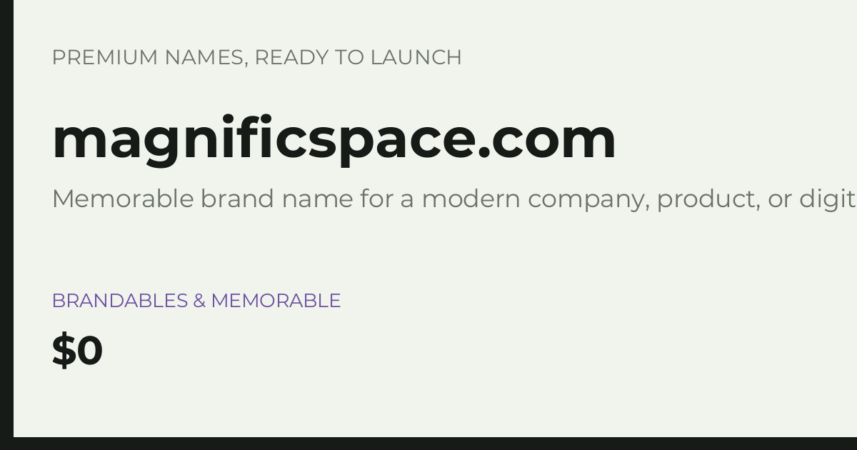 Brand preview for magnificspace.com