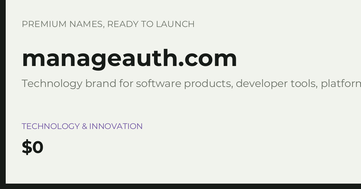 Brand preview for manageauth.com