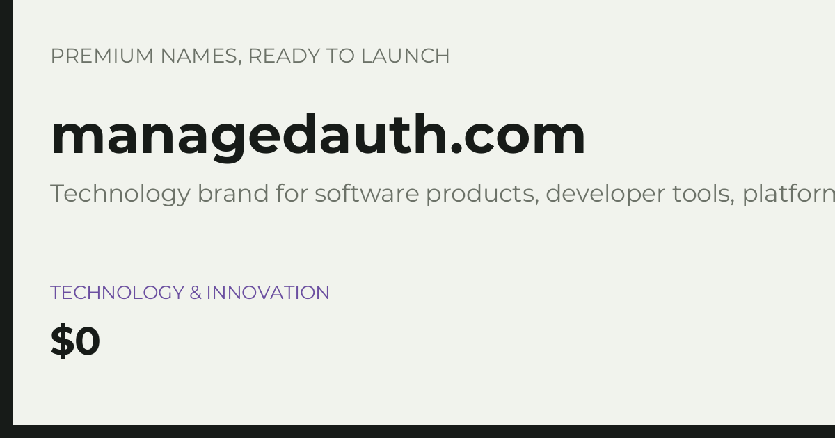 Brand preview for managedauth.com