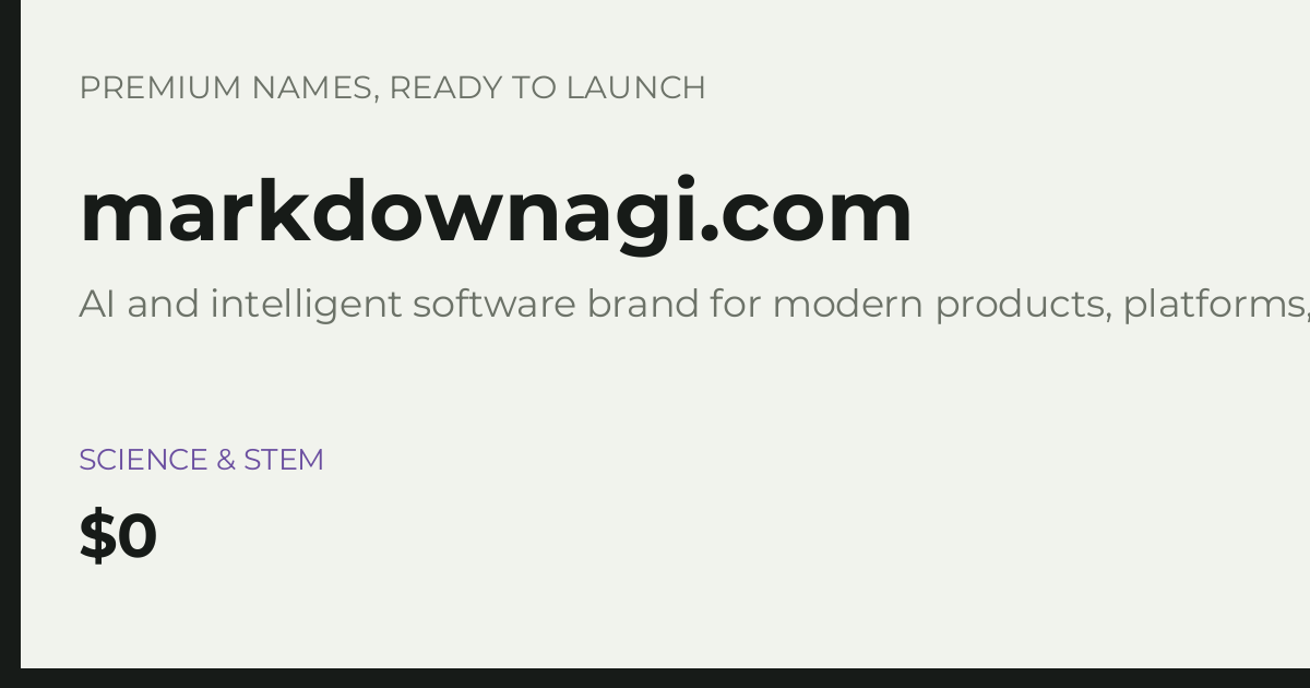 Brand preview for markdownagi.com