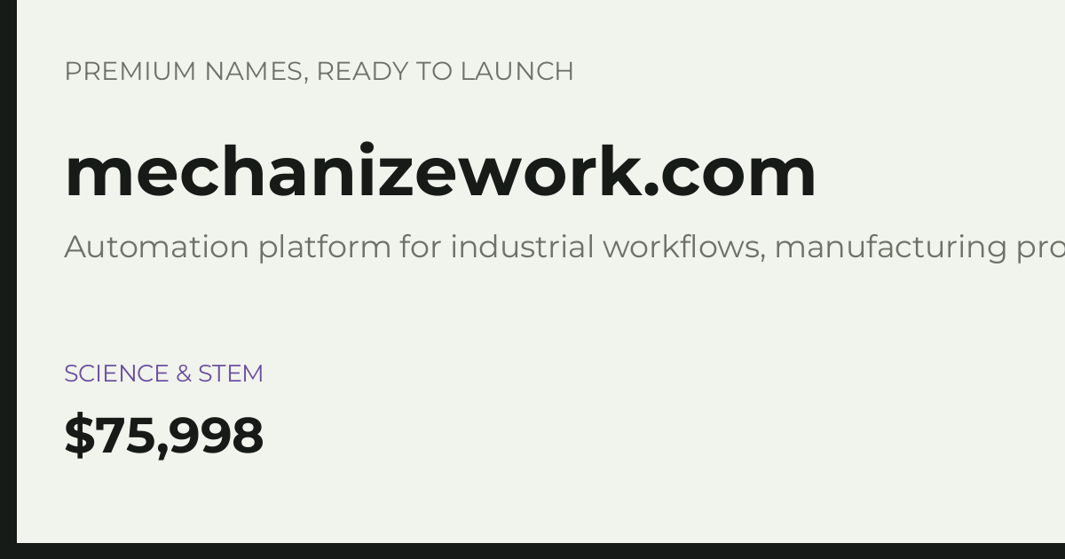 Brand preview for mechanizework.com
