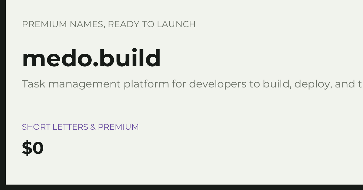 Brand preview for medo.build