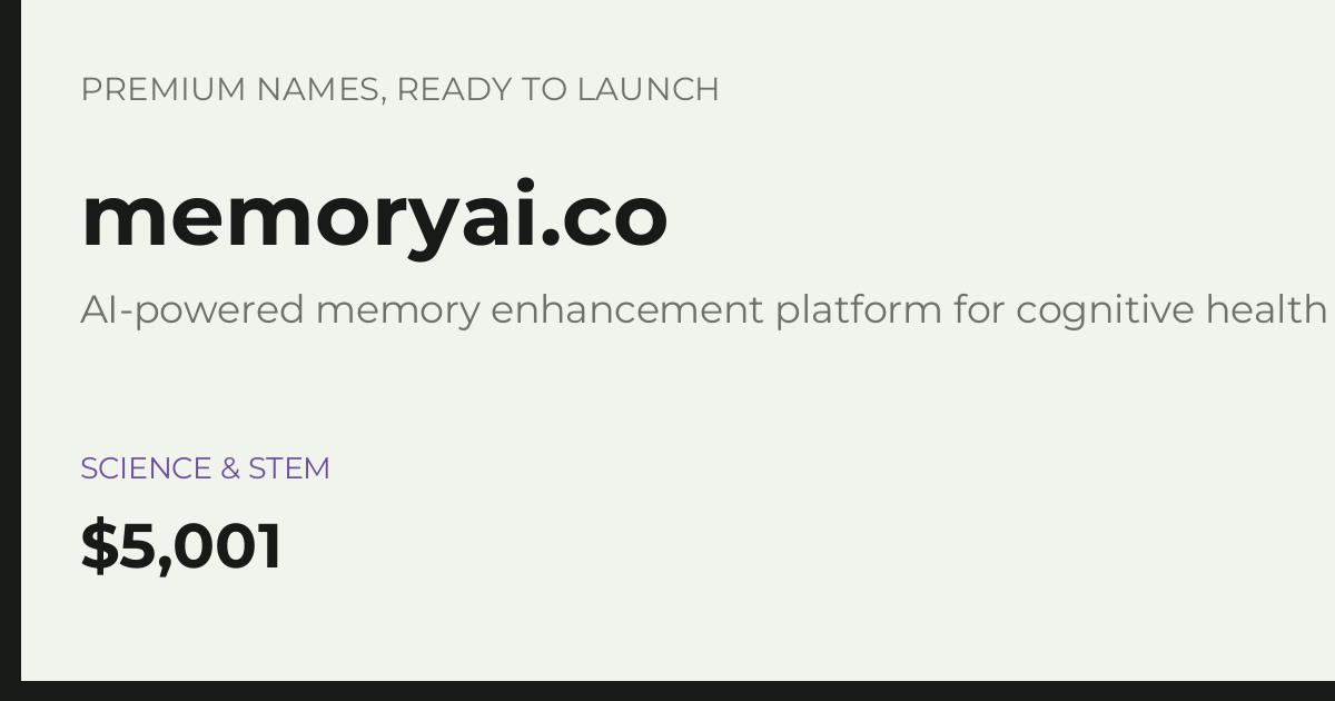 Brand preview for memoryai.co